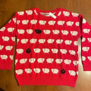 Parkhurst Ewelia “Holy Sheep” Sweater in Red Size Large